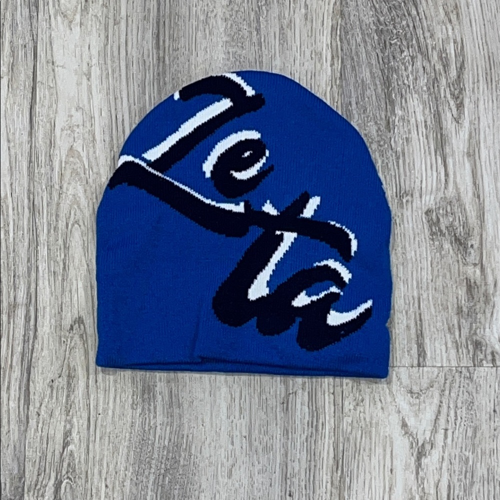 Blue and Black graphic Beanie